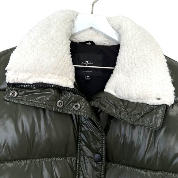 7 For All Mankind Green Thermal Puffer Coat Size Medium - Picture 8 of 10